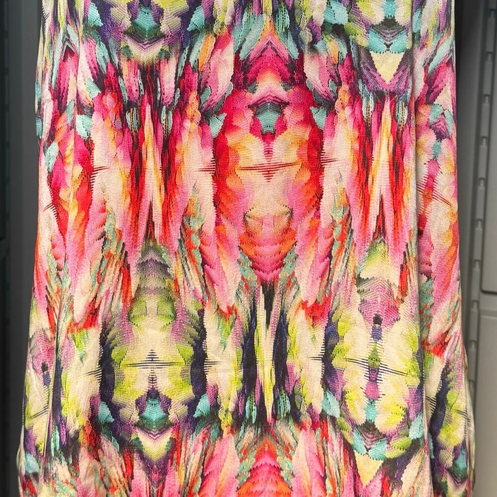 Alexis Olivia Racer Back Silk Flowy Drapy Tank Women L Tie Dye Pink Green Purple - Picture 5 of 8